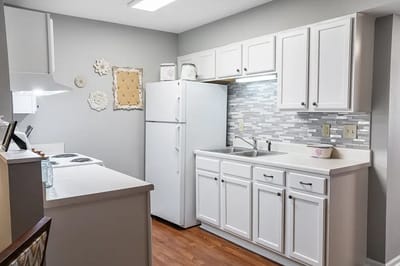Well-equipped kitchen in a senior living space