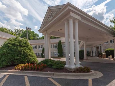 Exterior view of a nursing home entrance