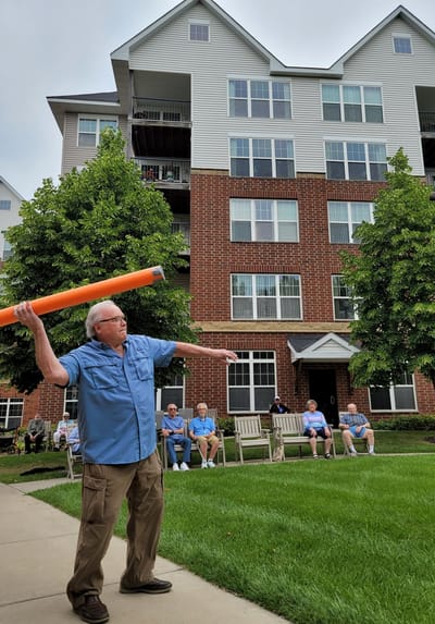 Resident participating in an outdoor activity.