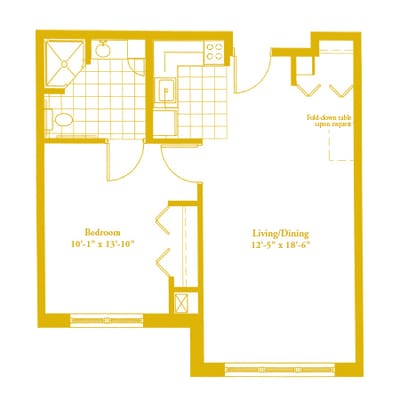 Floor plan of a living space layout
