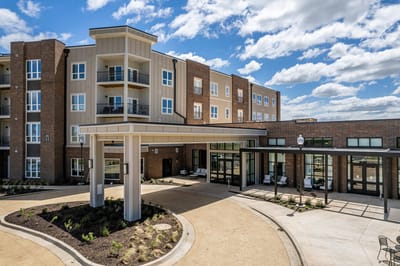Exterior view of Sooner Station Senior Living facility.