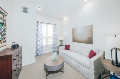 Cozy interior living space with a couch and decor.