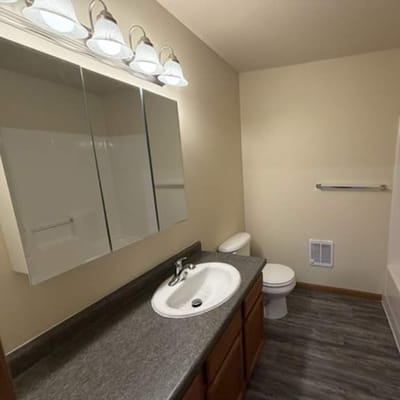 Clean bathroom with modern fixtures