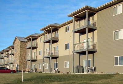 Exterior view of an assisted living building