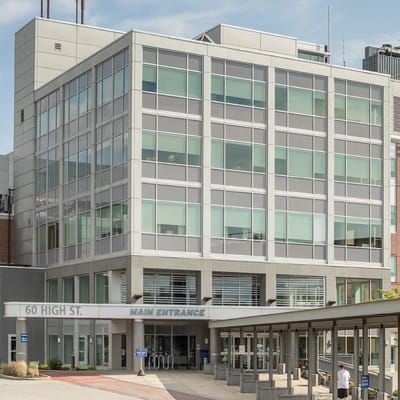 Exterior view of the main entrance of the facility