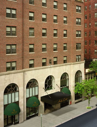 Exterior view of Amber Court with entrance awning