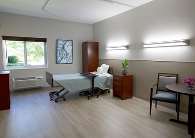 Clean, bright resident room with a view