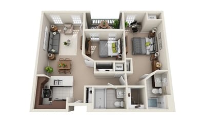 Architectural floor plan of a resident unit.