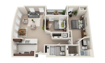 Architectural floor plan of a unit layout