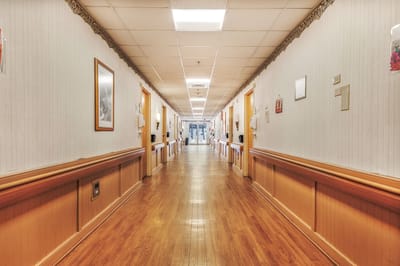Interior hallway of the assisted living facility.