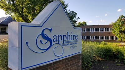 Facility logo with the name 'Sapphire Nursing and Rehab'.