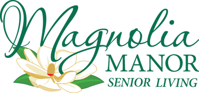 Magnolia Manor – Rock Hill, Nursing Home in Rock Hill, SC — Magnolia Manor senior living logo with floral design