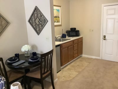 Interior view of a small kitchen area