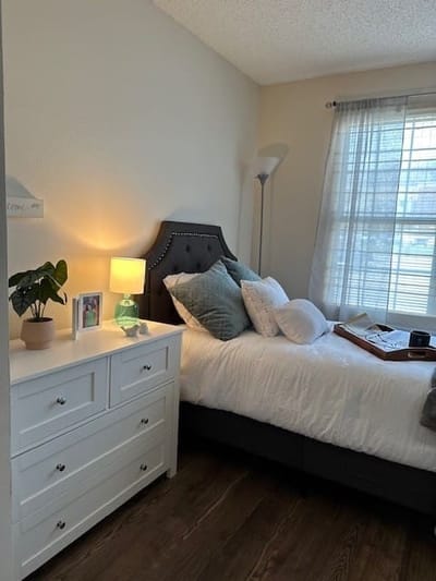 Cozy bedroom in a senior living facility