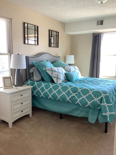 Cozy private resident room with a bed and decor