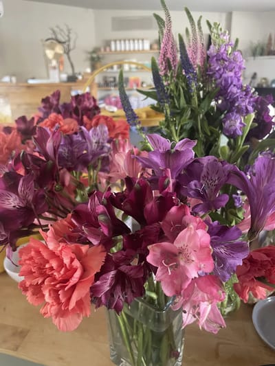 A vibrant arrangement of flowers on a table