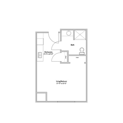 Architectural floor plan of a living space
