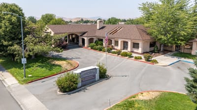 Aerial view of the Hearthstone facility entrance