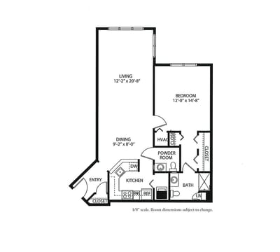 Architectural floor plan of a living space