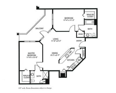 Architectural floor plan showing room layout and dimensions