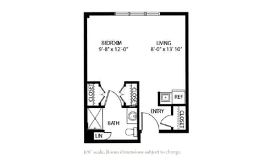 Architectural floor plan with labeled rooms