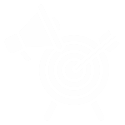 A graphic of a bullseye target with a microphone
