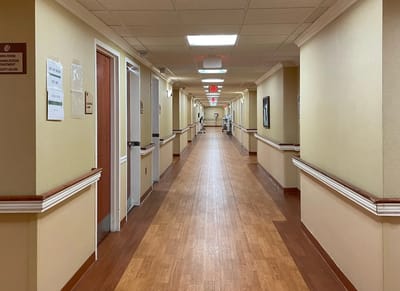 Hallway of a senior care facility