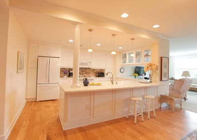 Bright kitchen interior with modern appliances