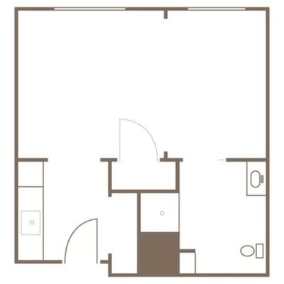 Architectural floor plan of a resident unit