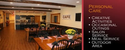 Interior dining area with tables and chairs