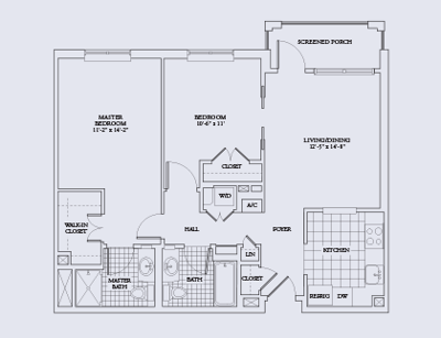Architectural floor plan of a residential unit