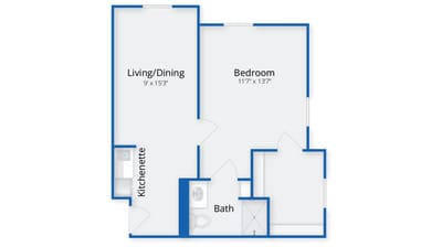 Architectural floor plan of a resident unit