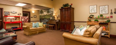 Cozy common area with seating and decor
