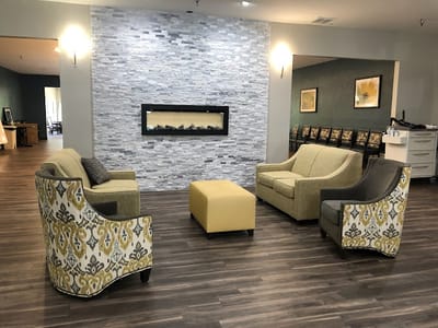 A cozy common area with seating arrangements