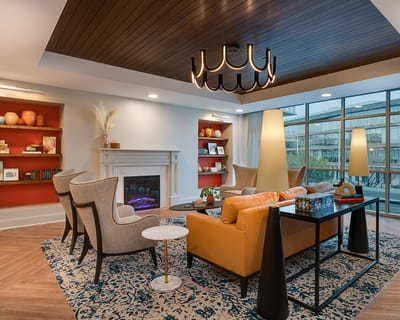 Common area with comfortable seating in a modern lounge