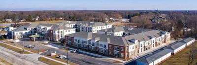 Aerial view of the Everleigh Naperville community