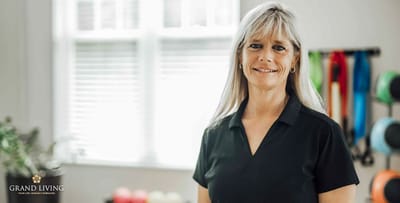 Staff member in an activity room