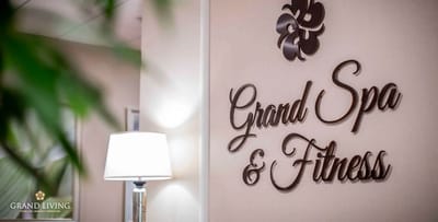 Spa and fitness area sign inside the facility