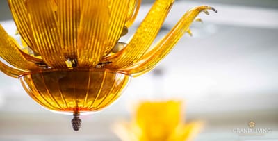 Stylish chandelier hanging from the ceiling