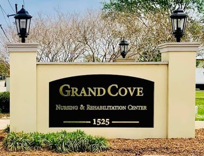 Exterior sign of Grand Cove Nursing & Rehabilitation Center