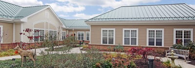 Outside view of the facility with landscaped garden