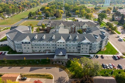 Aerial view of Hayden Grove Senior Living facility