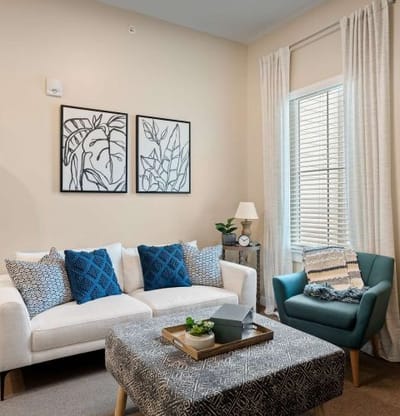 Cozy interior space with comfortable seating and decor