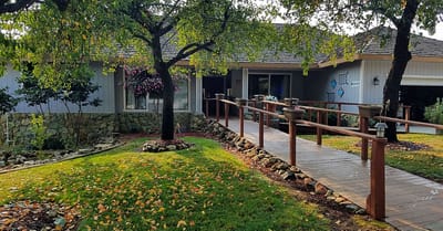 Pathway leading to the El Dorado Hills Senior Care Village entrance
