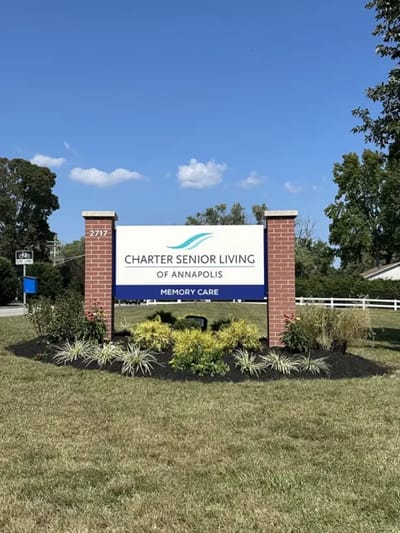 Facility sign for Charter Senior Living of Annapolis