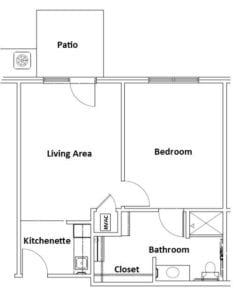 Architectural floor plan of a resident unit