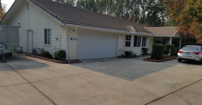 Exterior view of a senior care facility building