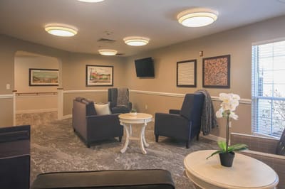 Interior common area with comfortable seating and decor