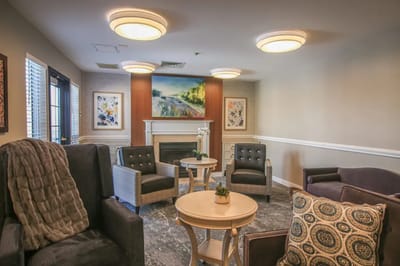Cozy common area in a senior living facility