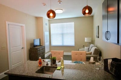 Bright living space with modern decor